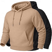 economico Felpa con cappuccio in pile-Per uomo Felpa con cappuccio Felpa con cappuccio in pile Felpa con cappuccio foderata in pile Giallo+Arancione Albicocca + Nero Cammello + Nero Viola + rosa Rosa + blu navy Con Cappuccio Semplice