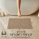 abordables Alfombra de baño absorbente-Alfombra de baño tipo gofre, alfombras de baño bohemias antideslizantes y lavables, ultrasuaves, súper absorbentes y de secado rápido, decoración rústica para el baño