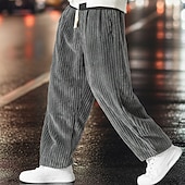 baratos Perna Reta-Homens Calças Esportivas Calças Calças de Veludo Calças largas Calças Harem Com Cordão Cintura elástica Tecido Pavio Humido Respirável Comprimento total Esportes Casual Diário Moda Roupa de rua Preto