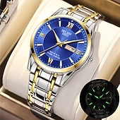 abordables Montres à quartz-La nouvelle montre pour hommes au cadran romain Deblve à la mode et tendance avec bracelet en alliage calendrier lumineux et affichage du jour. C'est un choix idéal pour une vie simple décontractée
