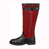 economico Stivali da equitazione-Per uomo Stivali Stivali Chukka Retrò Camminata Vintage Casual Britannico All'aperto Pelle PU Confortevole Antiscivolo Caldo Stivali alti Mocassino Nero / Rosso Marrone scuro Nero Autunno Inverno