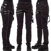 cheap Women's Cargo Pants-Women's Skinny Chinos Fashion Streetwear Casual Full Length High Waist Plain Pocket Comfy Soft Comfortable Inelastic Outdoor Street Army Green Black Red Spring Fall Winter Regular Fit