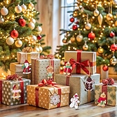 levne Ozdoby-12 ks vánoční ozdoby na stromeček, roztomilý sněhulák, vánoční ozdoby na stromeček, Santa Claus, různé figurky perníku, ozdoby s domečkem z cukrových sušenek na vánoční stromeček, závěsné dekorace,