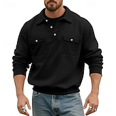 economico Felpe di base-Per uomo Maglia Felpa con cappuccio Maglione Felpa con cappuccio abbottonata Blu denim Nero Verde militare Blu marino Grigio chiaro Bavero Semplice Tasca Sport &amp; Outdoor Casuale Quotidiano Streetwear