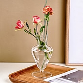 cheap Statues-Cute Flower Bud-shaped Hydroponic Vase A Transparent Glass Flower Arrangement Table Decoration Piece Suitable for Home and Store Table Art Flower Arrangements and Decorative Vases