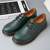 economico Scarpe Derby-scarpe derby da uomo in similpelle verde – stile classico con lacci e accenti gialli, ideali per occasioni casual eleganti e semi-formali