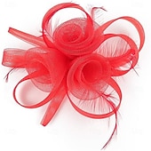 abordables Fascinateurs-Fascinators Tissu Chapeau Fedora Mariage Fête du thé Course de Chevaux Cocktail Élégant ancien Avec Plume Casque Couvre-chef