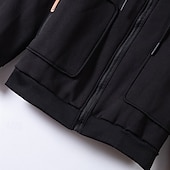 billige Fleece hettegenser-Herre Hattetrøje Hettegenser med full glidelås Hettegenser i fleece Fleeceforet hettegenser Svart Burgunder Med hette عادي Sport &amp; Utendørs Avslappet Daglig Gatemote Kul Sportsklær Høst Vinter Klær