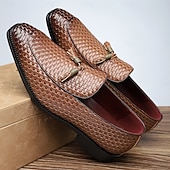 tanie Męskie buty na Boże Narodzenie-czerwone mokasyny męskie ze sztucznej skóry z fakturą skóry krokodyla i ozdobnym zamkiem błyskawicznym – luksusowe buty świąteczne na formalne i półformalne okazje