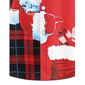 olcso Ingek-Karácsony Hosszú ujjak Gombos ing Mikulás Grafikus Újdonságok Vicces mert Férfi Felnőttek 3D nyomtatás mert Karácsony Farsang Újév Parti