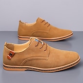 abordables Occasionnel-Homme Basket Chaussures de confort Marche Occasionnel Quotidien Soirée &amp; Fête Daim Chaud À lacets Brun foncé Noir Jaune Été Printemps