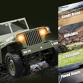 זול בקרות רדיו ומזלט"ים-רכב צבאי RC לאסף - ג'יפ וויליס צבאי בסגנון שלט רחוק - דגם מפורט לחובבים וילדים מתנה לחג המולד