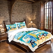 お買い得  羽毛布団カバーセット-ビーチブラウンの桐の木のバス3ピースダウン羽毛布団カバーセット、大きなベッド用、柔らかいショートフリース掛け布団カバーと枕カバー2枚付き - ホテルの寝室の寝具、居心地の良い &amp; 快適