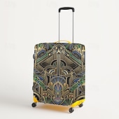 baratos Desgaste em casa e chinelos em casa-Capa protetora elástica para mala de viagem com estampa artística.