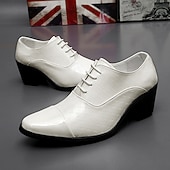 abordables Zapatos Oxford-Zapatos de vestir para hombre de piel sintética roja con detalle de tachuelas: elegantes zapatos de fiesta de Navidad para hombre.