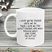 levne Šálky a hrnečky-Vtipný dárkový hrnek, hrnek s motivem "Doufám, že zůstaneme duchové", strašidelné přátelství, šálek kávy pro nejlepší přátele, roztomilý vánoční dárek, strašidelné navždy, dárek pro přátele