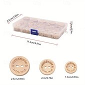 preiswerte Kunst, Handwerk und Nähen-140 Stück Nähknöpfe aus Holz, gemischtes Knopfset in mehreren Größen mit 2-Loch-Design, dekorative und funktionale Knöpfe für Kleidung, Kunsthandwerk und DIY-Projekte