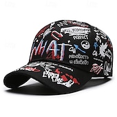 tanie Czapka baseballowa męska-Męskie Czapka z daszkiem Kapelusz Czapka Truckera Biały Niebieski Poliester Korygujący Moda Dzienne zużycie Graffiti hip-hopowe Oddychający