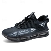 abordables Chaussures de Course pour Hommes-Baskets jaunes de style urbain pour hommes avec semelle à coussin d'air et tige en mesh, chaussures de sport légères et tendance pour la course, la salle de sport et les vêtements décontractés