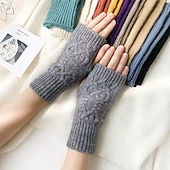 ieftine mănuși-Pentru femei 1 pereche Fără Degete / Mănuși de Iarnă / Mănuși tricotate Șic Stradă / Exterior Mânuși - Mată Stl