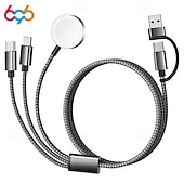 Недорогие Кабели для мобильных телефонов-Необходимый дорожный кабель USB-C 3-в-2, подходящий для зарядки Apple Watch/iPhone 17/мультизарядный кабель Lightning, портативный, предназначенный для iWatch и iPhone 16