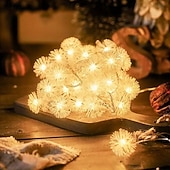 abordables Luces de cadena de fiesta-Luces de Cuerda Diente de León con Control Remoto 8 Modos 10m 80LED Lindas Luces de Hadas Blanco Cálido para Árbol Dormitorio Ambiente Festivo Decoración de Fiesta de Boda Cumpleaños