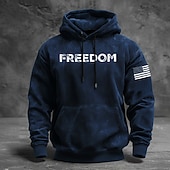  4 luglio 2026 250° Giorno della Memoria Felpa Uomo con Cappuccio Streetwear Bandiera USA Collo a Giro Manica Lunga Casual Outdoor Stradale