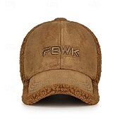 זול כובע בייסבול גברים-בגדי ריקוד גברים כובעי החורף כובע חם לחורף כובע בייסבול חורף עם דשי אוזניים כובע בייסבול חורף שחור לבן כותנה אִחוּי פליז אופנתי מודרני עכשווי לבוש יומיומי פגישה (דייט) אותיות שמור על חום הגוף עמיד