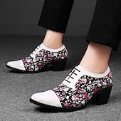 abordables Chaussures Déclaration-Chaussures à talons hauts noires à motif floral pour homme – Design élégant et tendance, parfaites pour les événements formels, les tenues tendance et les sorties en soirée
