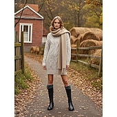  Γυναικείες μαύρες μπότες μέχρι το γόνατο με διακοσμητικά από ψεύτικη γούνα και μαργαριτάρι, ζεστές χειμωνιάτικες μπότες μόδας για τα Χριστούγεννα &ρούχα για κρύο καιρό