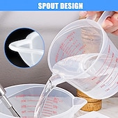ieftine Pahare-Set de 3 căni de măsurat, include căni de măsurat lichide din plastic de 250 ml (1 cană), 500 ml (2 căni) și 1000 ml (4 căni) - pentru copt, gătit, amestecat &amp;căni de măsurat ustensile esențiale de