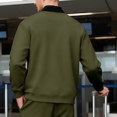baratos Jaquetas Casuais-Homens jaqueta leve Jaqueta casual Férias Diário Respirável Bolsos Primavera Outono Bloco de cor Moda Clássico Colarinho Chinês Padrão Preto Amarelo Vermelho Azul Marinha Azul Royal Casaco