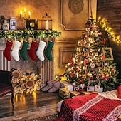 Недорогие Чулки и держатели-Рождественский чулок 18 дюймов (примерно 45,7 см) вязаный рождественский чулок, украшение для семейного праздника, большой чулок, подходящий для подарков семье, друзьям и детям