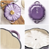 Недорогие Кухонная посуда-кастрюля из тыквы, эмалированная антипригарная тыквенная жаровня с крышкой, форма для запекания из тыквы с крышкой, тыквенная запеканка с осенним и праздничным декором, идеально подходит для