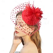 ieftine fascinatoare-Palarioare Tul Material Textil Pălărie Nuntă Petrecere ceai Cursă de cai cocktail Elegant Epocă Cu Pene Tul Diadema Articole Pentru Cap