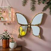 Недорогие Скульптуры-1 шт. - легкая роскошная ретро-состаренная бабочка в форме зеркала, декоративная подвесная деталь, подходит для украшения дома и в качестве реквизита для фотографий на заднем плане стены гостиной.