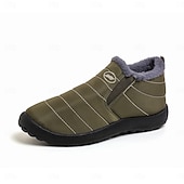 Svarta herrslip-on vinterstövlar med fleecefoder – varma och mysiga skor för kallt väder och utomhusaktiviteter billiga Vinter- och snöstövlar-Svarta herrslip-on vinterstövlar med fleecefoder – varma och mysiga skor för kallt väder och utomhusaktiviteter