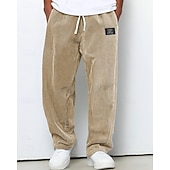 olcso Egyenes láb-Férfi Melegítőnadrágok Nadrág Kordbársony Nadrág Zsinór Zseb Rugalmas derék Sima Mokaszinok Szabadtéri sport Napi Divat Alkalmi Medence Sötétbarna Mikroelasztikus