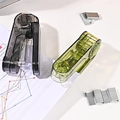 levne Domácí spotřební materiál-Průsvitná otočná sešívačka s otočným ramenem a 400 sponkami, stolní sešívačka s otočným ramenem o 360 stupňů pro vazbu brožur nebo knih, kapacita 25 listů pro psací stůl, kancelářské potřeby pro