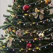 olcso LED szalagfények-LED Tündér Karácsonyi Fények 5M 2M Koszorú Dísz PVC AA Elemes Mini Izzók Nem Cserélhető Többszínű Fényerő Ünnepi Otthoni Dekorációhoz Illeszkedik