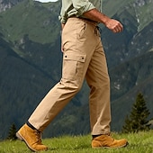 abordables Pantalons Cargo-Homme Pantalons Cargo Pantalons Multi-poches Taille élastique avec cordon de serrage Uni Portable Extérieur Quotidien Camping &amp; Randonnée Mode Classique Noir Vert Véronèse