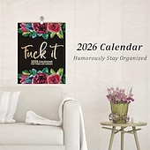 halpa Lahjat-Vuoden 2026 vittukalenteri väsyneille naisille, vuoden 2026 väsyneiden naisten kalenteri, vittu seinäkalenteri väsyneille, itse tehty riippukalenteri kotitoimistoon