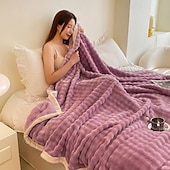 Недорогие Тонкие одеяла и пледы-пушистое одеяло из кроличьего флиса, всесезонный плед, утолщенное плюшевое одеяло из молочного бархата, мягкая теплая шаль для офиса, уютное одеяло для дивана