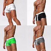 Χαμηλού Κόστους Ανδρικά ρούχα για σερφ-Ανδρικά Στρινγκ κολύμβησης Εσώρουχα Σλιπ Μαγιό Μονόχρωμο Κορδόνι Ελαστικό Αναπνέει Παντελόνια Φούστες Σέρφινγκ Μπικίνι Καταδύσεις Καλοκαίρι