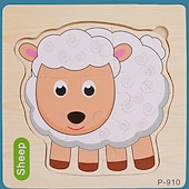 cheap Jigsaw Puzzles-16pc Toddler Learning Puzzles - Set of 16 Wooden Peg Board Puzzles for Ages 1 2 3 - Develops Hand-Eye Coordination &amp; Cognitive Skills Christmas Gift