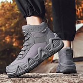 baratos Botas de caminhada-calçados esportivos masculinos bege de cano alto - botas táticas de caminhada duráveis para aventuras ao ar livre