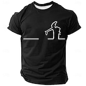  Maglietta grafica caricatura La Linea da uomo divertente minimalista pop culture a maniche corte nera