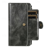 Недорогие Чехлы для iPhone-телефон Кейс для Назначение iPhone 17 Pro Max 17 Air Кошелек для карт Откидная крышка Магнитный Откидная подножка Разъем для карты Ретро ТПУ Кожа PU