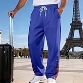 Herre Joggebukser Bukser Snorer Lomme Elastisk midje Ruter Komfort Sport & Utendørs Daglig Mote Fritid Svart Hvit Mikroelastisk billige Rett ben-Herre Joggebukser Bukser Snorer Lomme Elastisk midje Ruter Komfort Sport & Utendørs Daglig Mote Fritid Svart Hvit Mikroelastisk