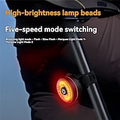 billiga Dekorativa ljus-USB-uppladdningsbart cykelbakljus automatisk sensor bakljus cykelutrustning cykeltillbehör vattentät bromsvarning racercykeltillbehör